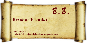 Bruder Blanka névjegykártya